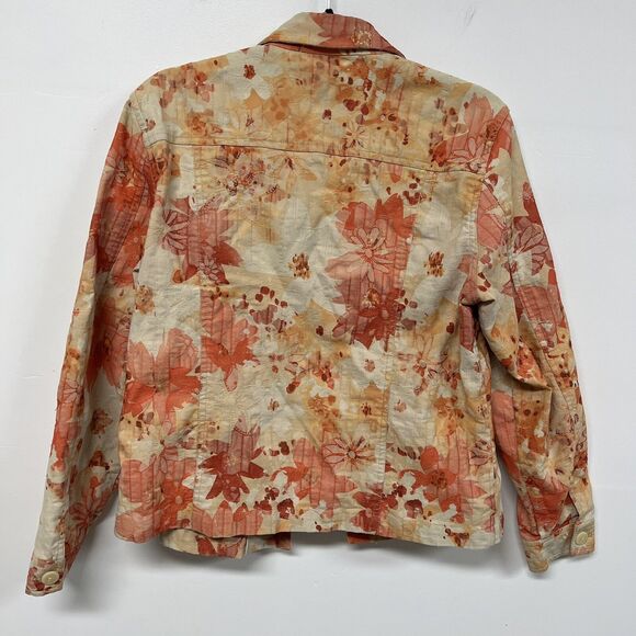 Coldwater Creek Embroidered Floral Jacket PM Petite M Cottagecore Fall Layer - Picture 3 of 12